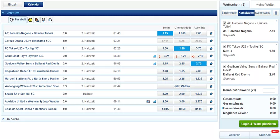 Sportingbet Livewetten